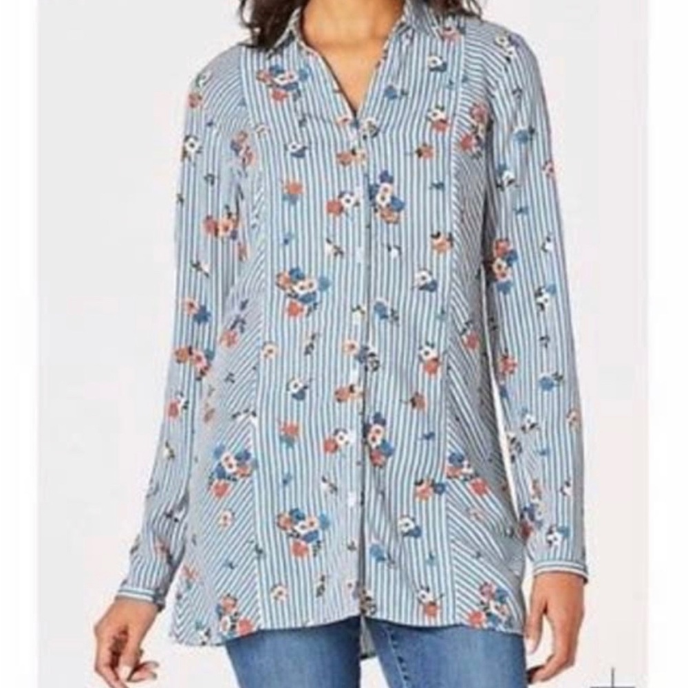 J. Jill Floral Button Up Top